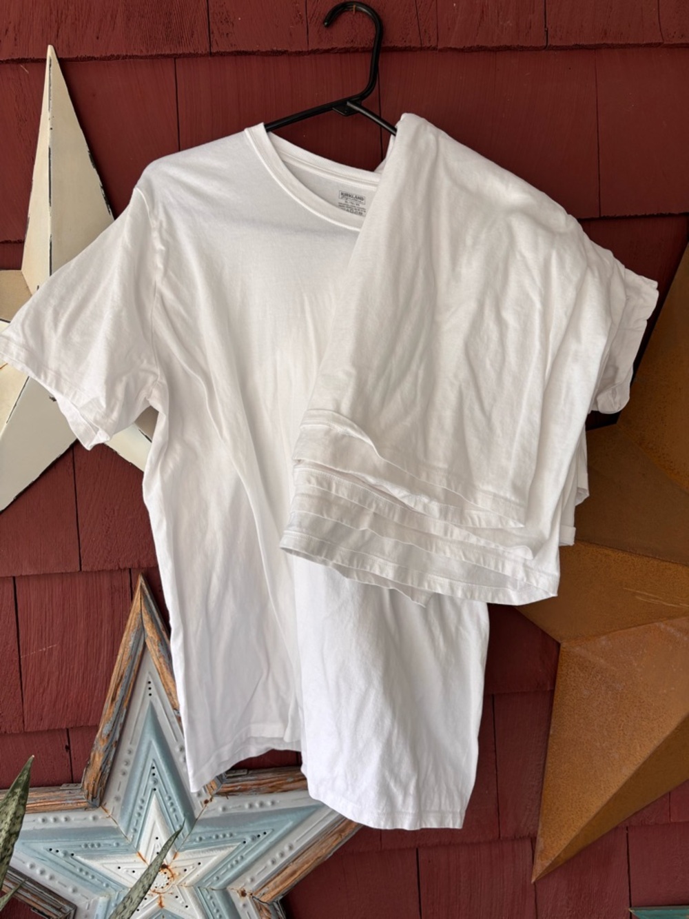 6 Kirkland Signature Men’s Crew Neck Tee, White Size XL